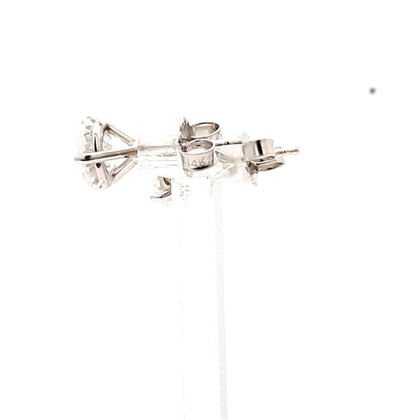 14K White Gold Three-Prong Round Diamond Stud Earrings, 1.72 ct tw – view 4