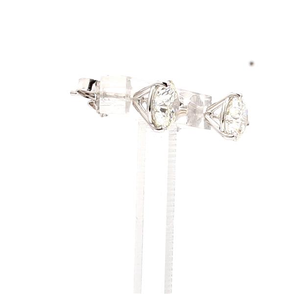14K White Gold Three-Prong Round Diamond Stud Earrings, 2.01 ct tw – view 3