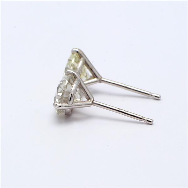 14K White Gold Three-Prong Round Diamond Stud Earrings, 2.06 ct tw – view 4
