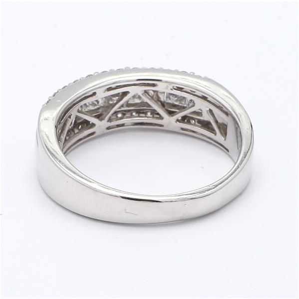 14K White Gold Three-Row Diamond Band, 1.25 ct tw – view 3