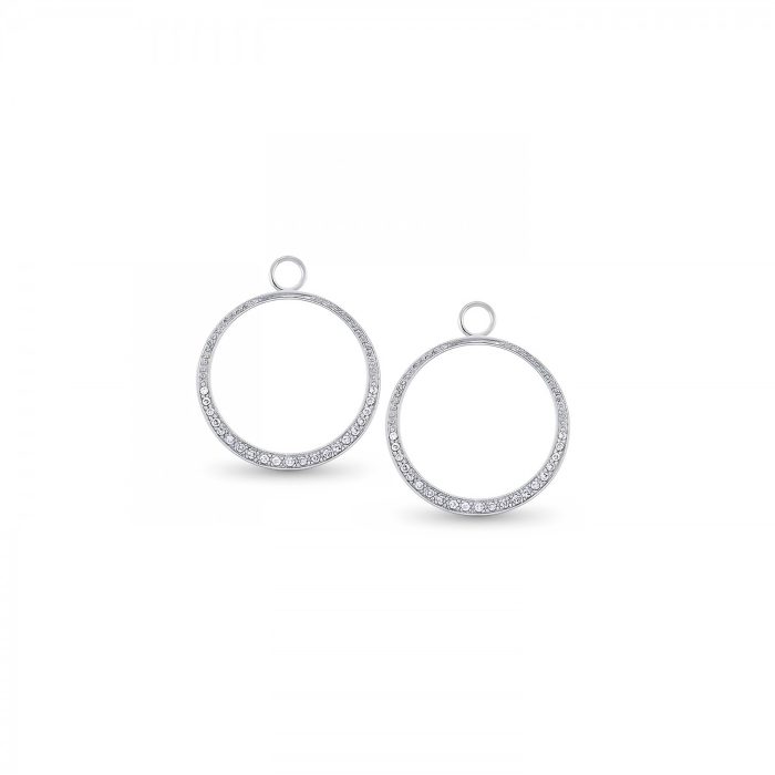 14k White Gold With 42 Diamonds Carat Weight Medium Circle Earring Charm