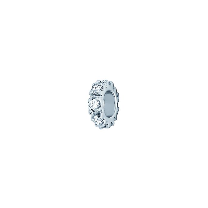 14k White Gold with 7 Diamonds Carat Weight Diamond Spacer