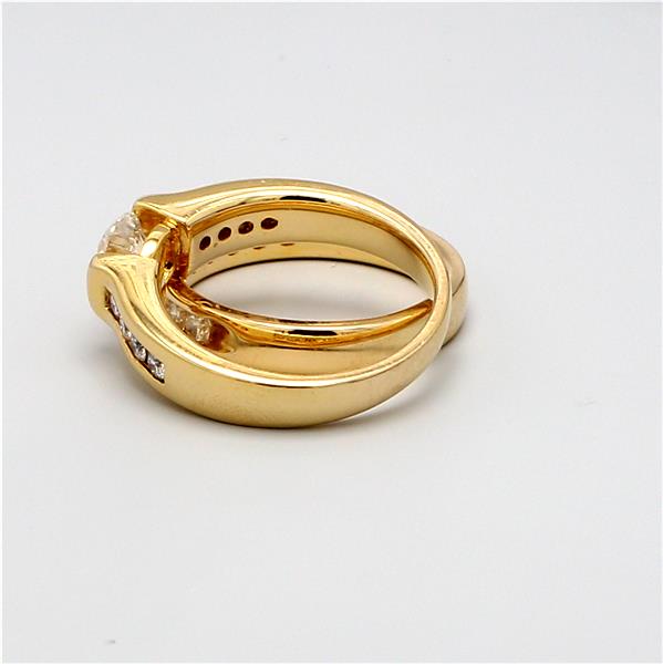 14K Yellow Gold Channel-Set Diamond Wedding Set, 1.49 ct tw – view 3