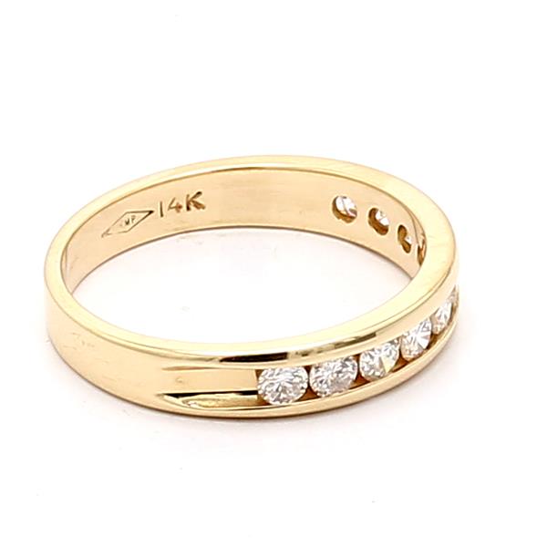 14K Yellow Gold Channel-Set Half-Way Diamond Band, 0.50 ct tw – view 4
