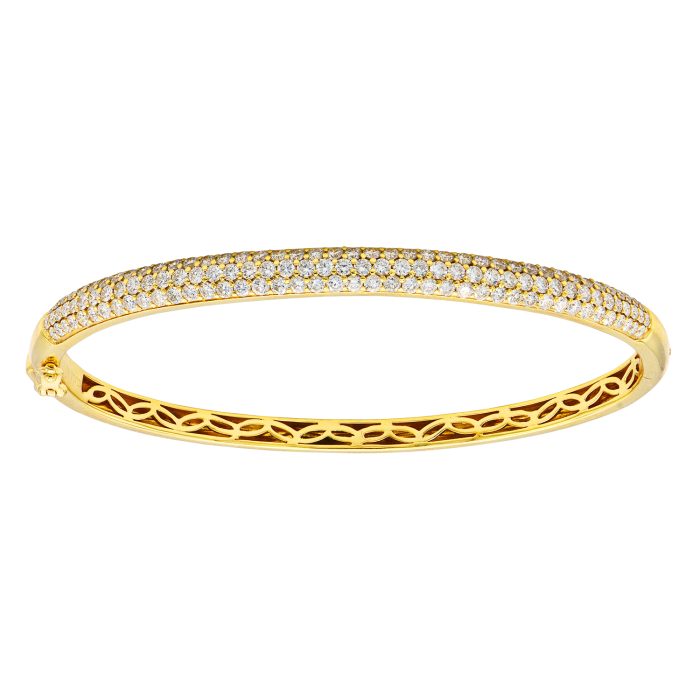 14K Yellow Gold Diamond Bangle, 2.08 ct tw