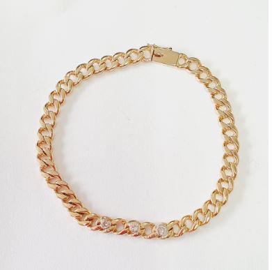 14K Yellow Gold Diamond Bracelet, 0.30 ct tw