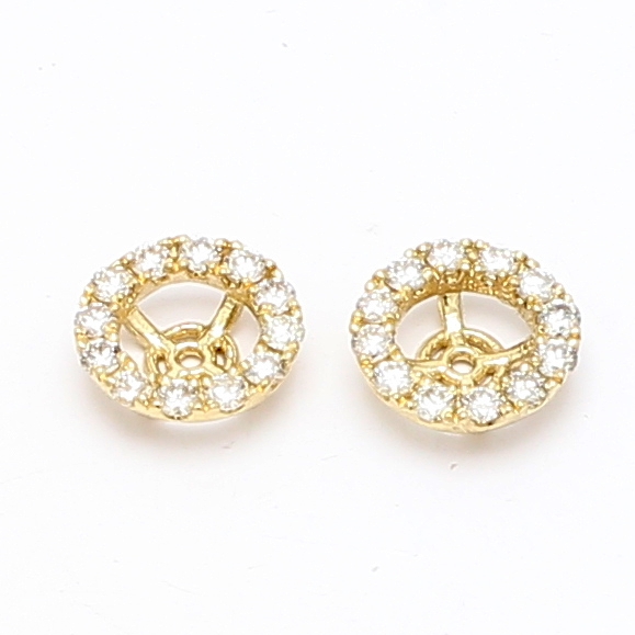 14K Yellow Gold Diamond Earring Jackets, 0.63 ct tw