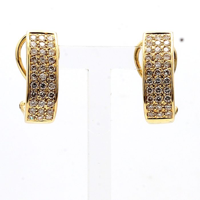 14K Yellow Gold Diamond Fashion Earrings, 1.32 ct tw