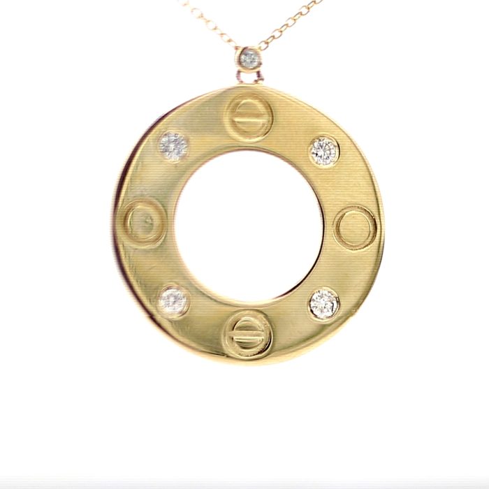 14K Yellow Gold Diamond Necklace, 0.23 ct tw