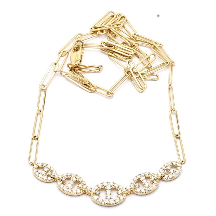 14K Yellow Gold Diamond Necklace, 0.69 ct tw