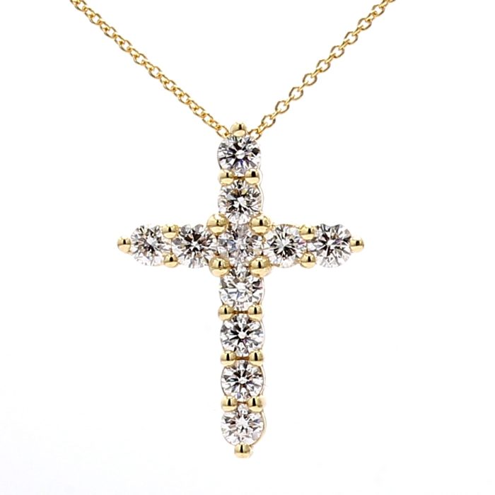14K Yellow Gold Diamond Pendant, 1.29 ct tw