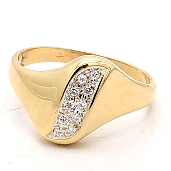 14K Yellow Gold Diamond Ring, 0.06 ct tw