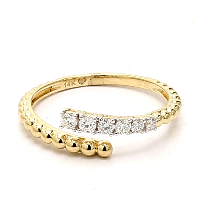 14K Yellow Gold Diamond Ring, 0.19 ct tw