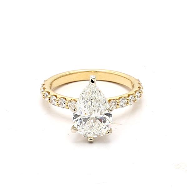 14K Yellow Gold Diamond Semi-Mount, 0.46 ct tw