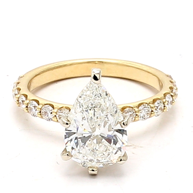 14K Yellow Gold Diamond Semi-Mount, 0.46 ct tw