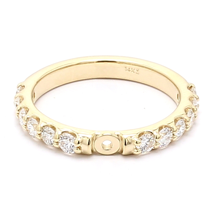 14K Yellow Gold Diamond Semi-Mount, 0.72 ct tw