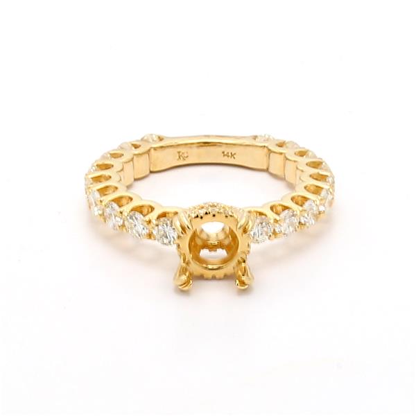 14K Yellow Gold Diamond Semi-Mount, 1.75 ct tw