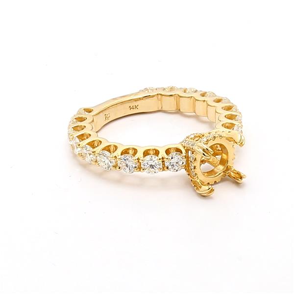 14K Yellow Gold Diamond Semi-Mount, 1.75 ct tw – view 4