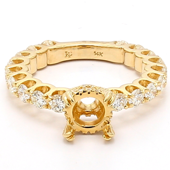 14K Yellow Gold Diamond Semi-Mount, 1.75 ct tw