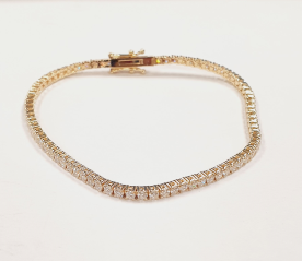 14K Yellow Gold Diamond Tennis Bracelet, 3.00 ct tw