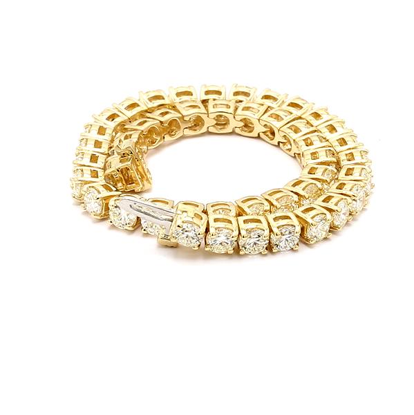 14K Yellow Gold Diamond Tennis Bracelet, 9.19 ct tw