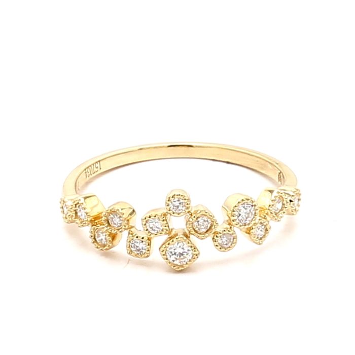 14K Yellow Gold Filigree Diamond Band, 0.23 ct tw