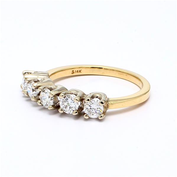 14K Yellow Gold Five-Stone Diamond Band, 0.83 ct tw – view 2