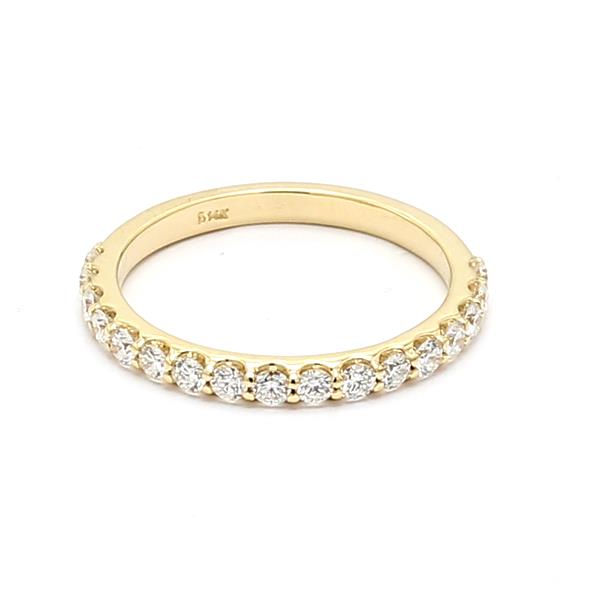 14K Yellow Gold Half-Way Diamond Band, 0.56 ct tw