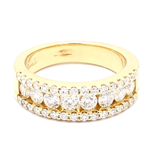 14K Yellow Gold Half-Way Diamond Band, 1.00 ct tw