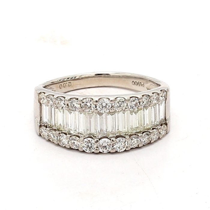14K Yellow Gold Half-Way Diamond Band, 2.00 ct tw