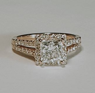 14K Yellow Gold Halo Diamond Semi-Mount, 0.56 ct tw