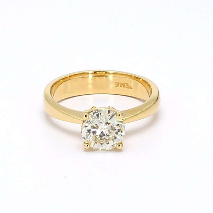 14K Yellow Gold High-Head Four-Prong Solitaire Setting