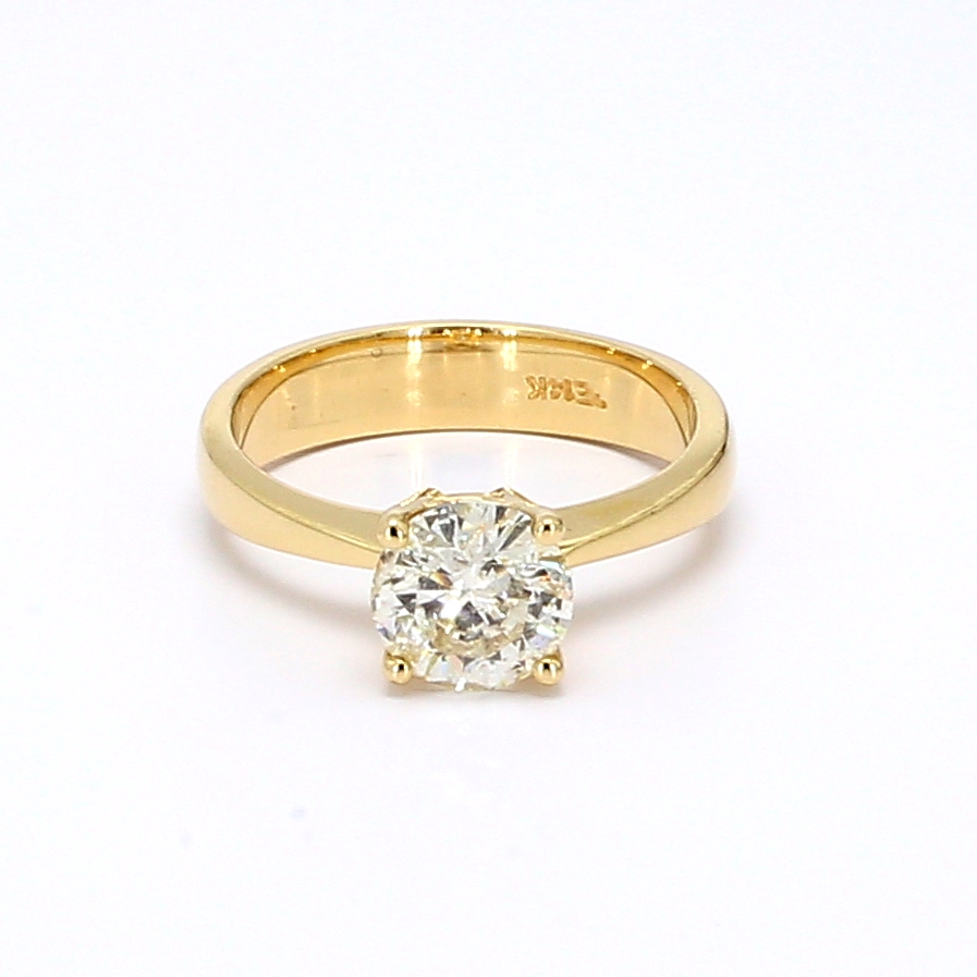 14K Yellow Gold High-Head Four-Prong Solitaire Setting