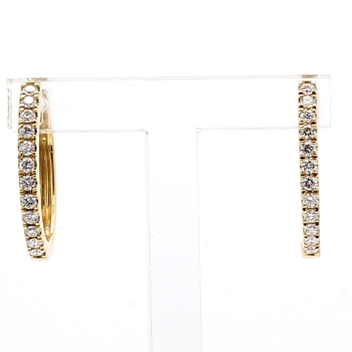 14K Yellow Gold Inside-Out Diamond Hoop Earrings, 0.26 ct tw