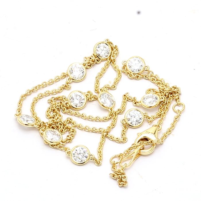 14K Yellow Gold Lab-Grown Diamonds by the Yard Necklace, 2.25 ct tw