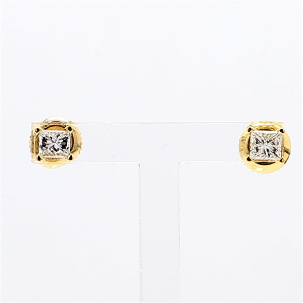 14K Yellow Gold Princess-Cut Diamond Stud Earrings, 0.50 ct tw