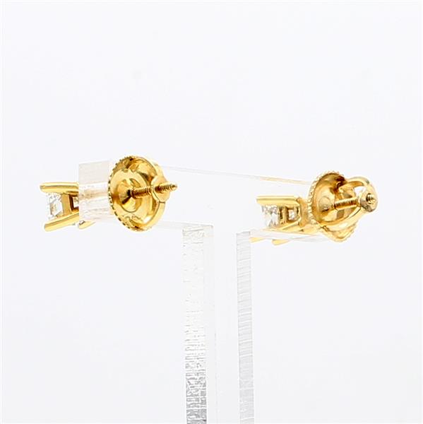 14K Yellow Gold Princess-Cut Diamond Stud Earrings, 0.50 ct tw – view 2