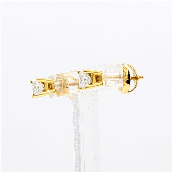 14K Yellow Gold Princess-Cut Diamond Stud Earrings, 0.50 ct tw – view 3