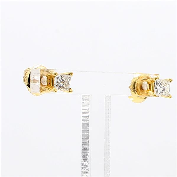 14K Yellow Gold Princess-Cut Diamond Stud Earrings, 0.50 ct tw – view 4