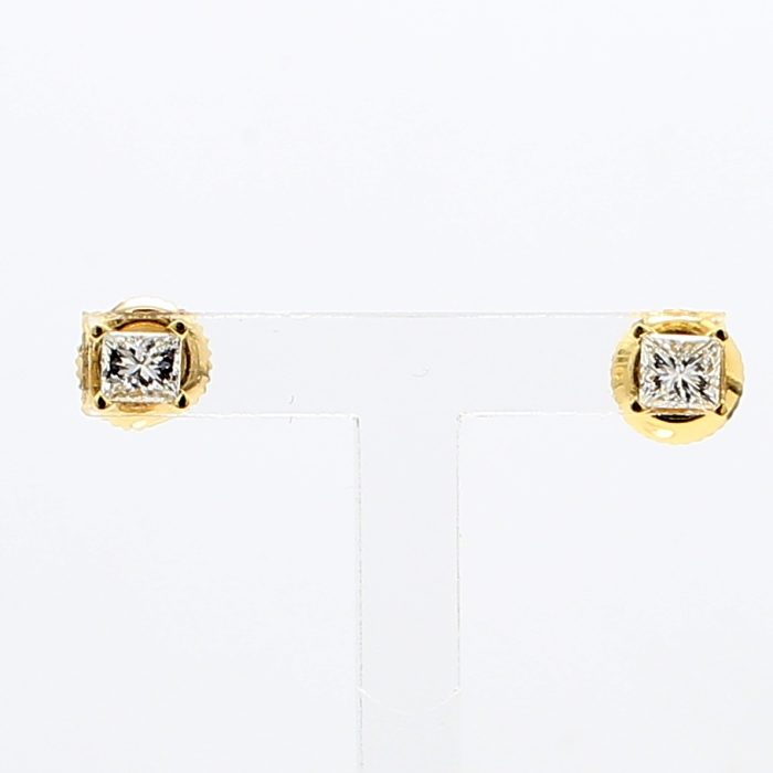 14K Yellow Gold Princess-Cut Diamond Stud Earrings, 0.50 ct tw