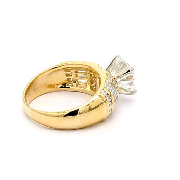 14K Yellow Gold Round and Baguette Diamond Semi-Mount, 0.50 ct tw – view 3