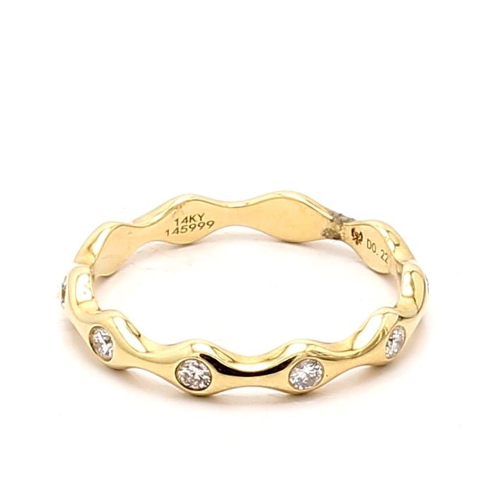 14K Yellow Gold Seven-Stone Diamond Band, 0.21 ct tw