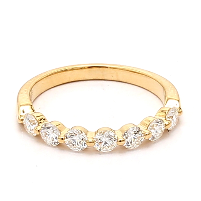 14K Yellow Gold Seven-Stone Diamond Band, 0.75 ct tw
