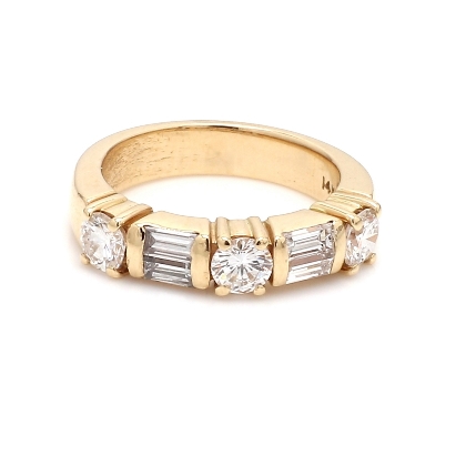 14K Yellow Gold Seven-Stone Diamond Band, 1.00 ct tw