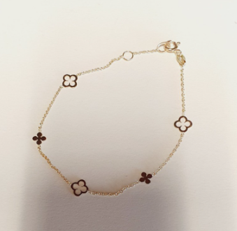 14K Yellow Gold Small Clover Bracelet