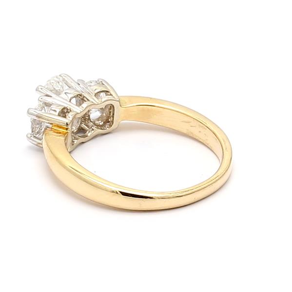14K Yellow Gold Three-Stone Oval Diamond Ring, 1.30 ct tw – view 2