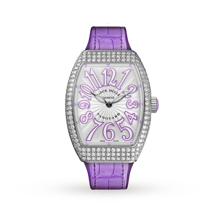 Franck Muller Vanguard Lady 32mm Diamond Steel Purple