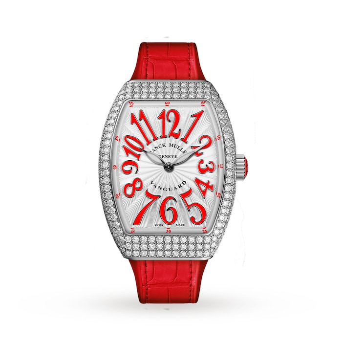 Franck Muller Vanguard Lady 32mm Diamond Steel Red