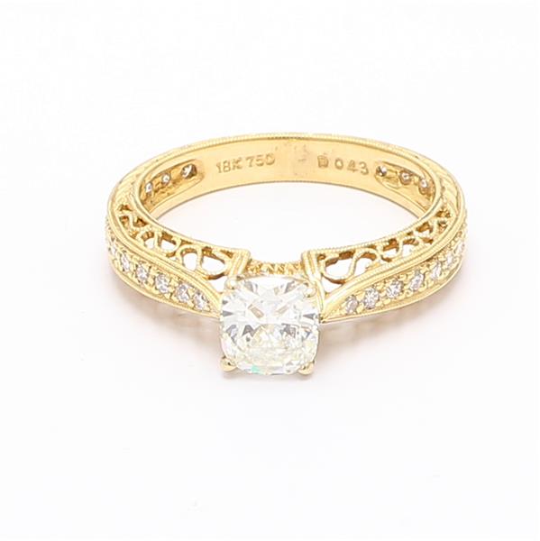 18K Gold Filigree Diamond Semi-Mount, 0.43 ct tw