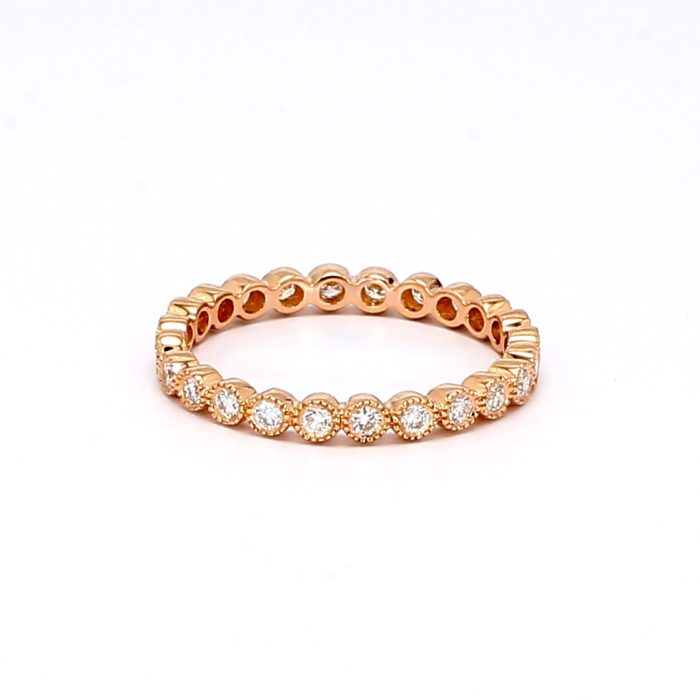 18K Rose Gold Bezel Set Diamond Eternity Band, 0.36 ct tw